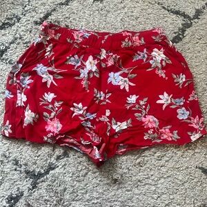 H&M Red Floral Shorts - Size 6